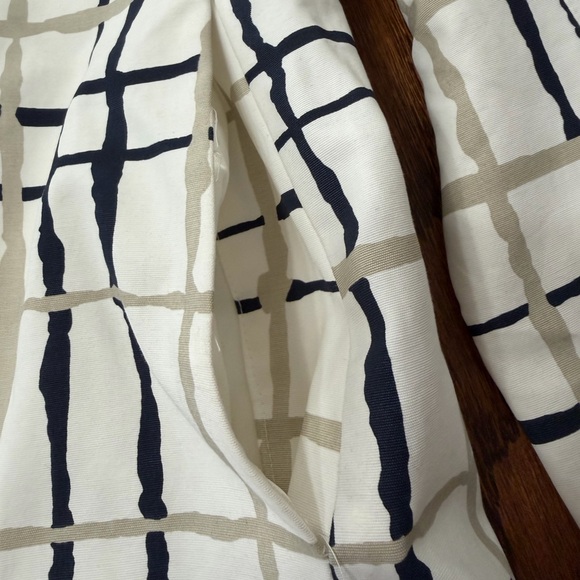 Banana Republic Trench Coat Women’s Large White Navy Tan Plaid Classic Preppy - Picture 9 of 14